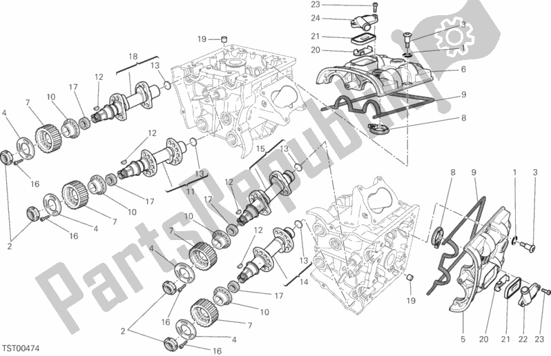 All parts for the Camshaft of the Ducati Multistrada 1200 ABS Thailand 2014